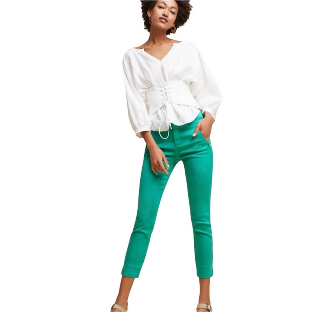 Anthropologie Level 99 Liza Sateen Skinny Trousers Women’s Size 29